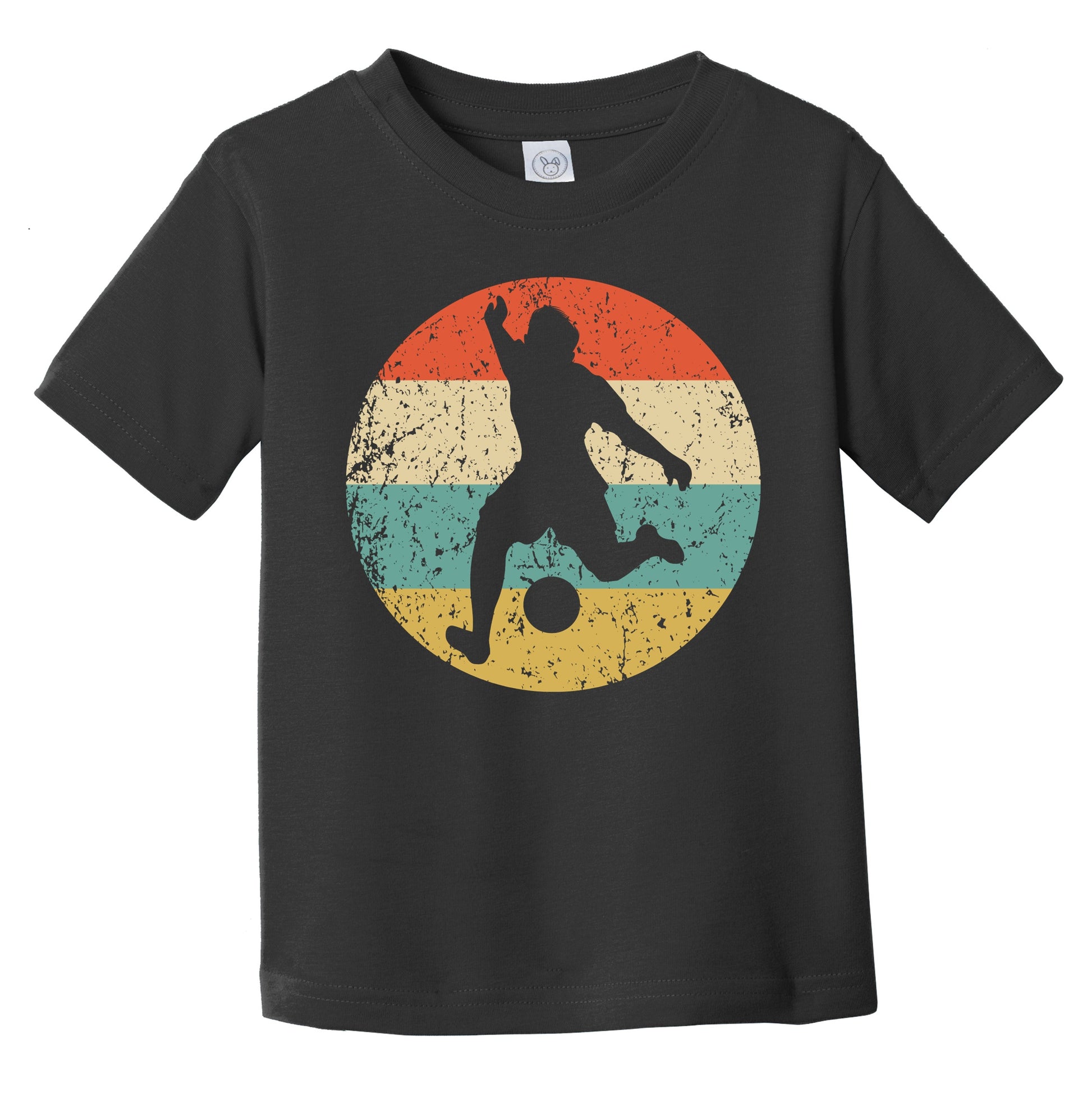 Soccer Player Kick Silhouette Retro Sports Infant Toddler T-Shirt