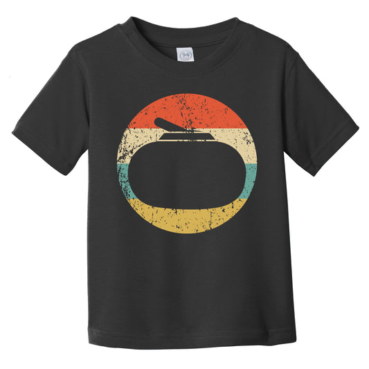 Curling Stone Silhouette Retro Winter Sports Infant Toddler T-Shirt