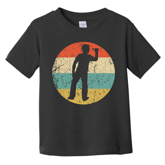 Darts Player Silhouette Retro Darts Infant Toddler T-Shirt