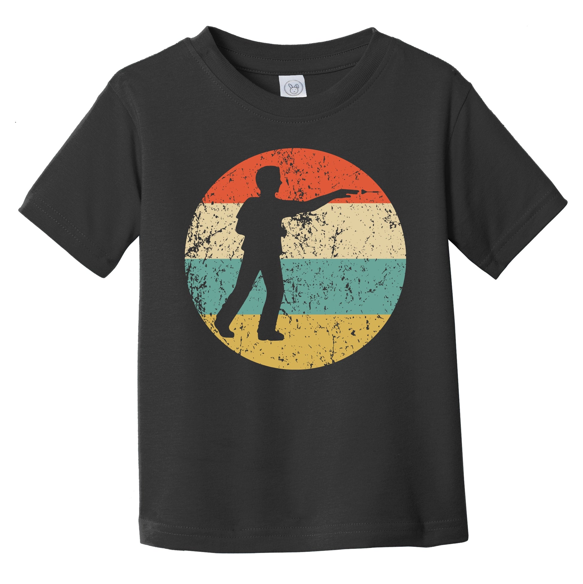 Darts Player Silhouette Retro Darts Infant Toddler T-Shirt