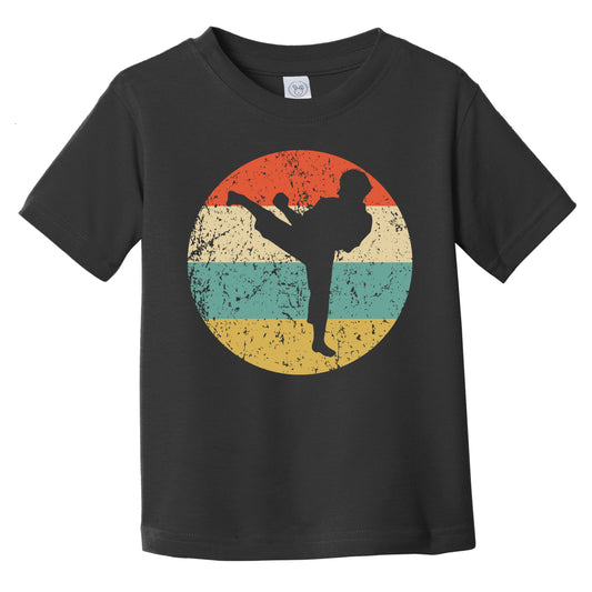 Taekwondo Karate Kick Silhouette Retro Martial Arts Infant Toddler T-Shirt