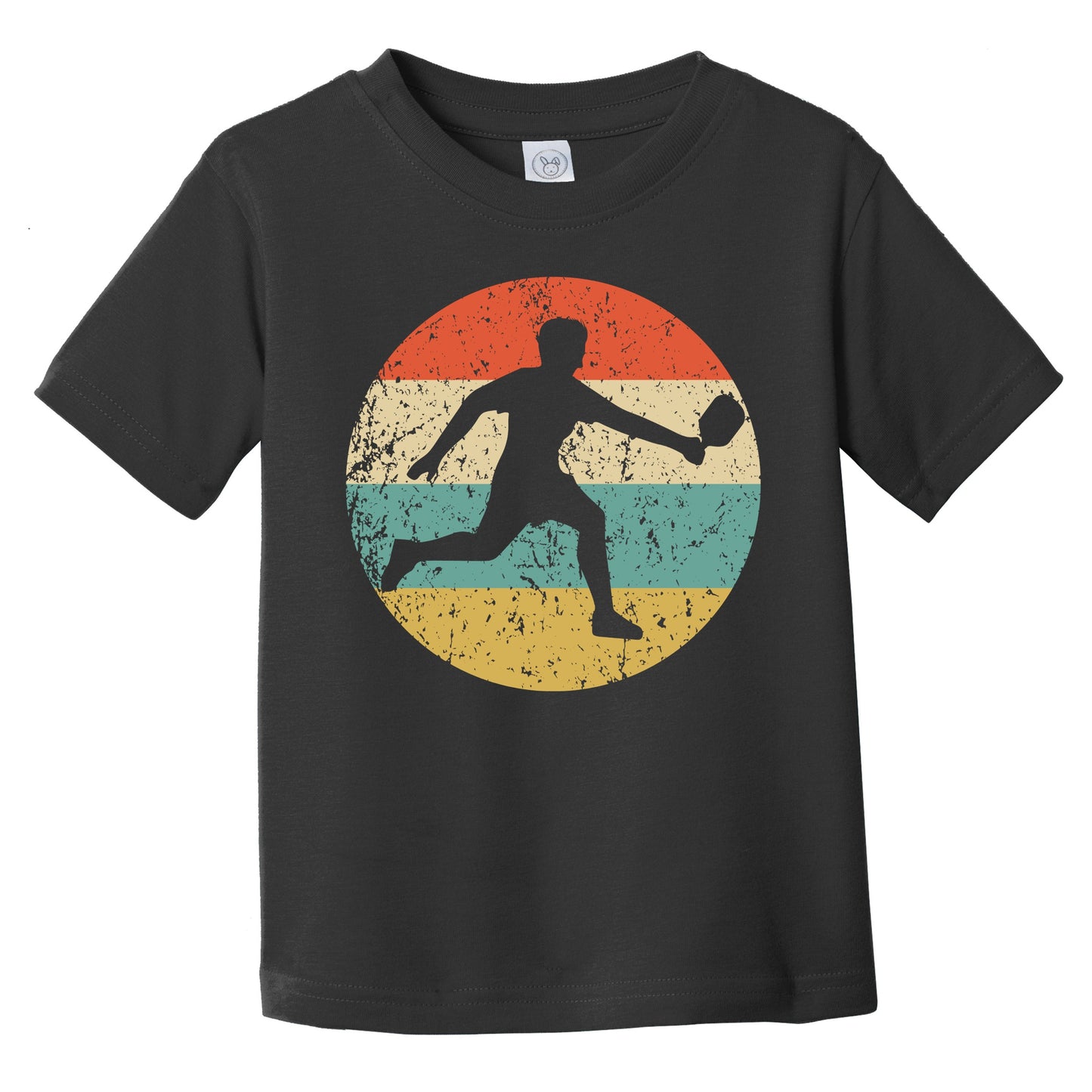 Pickleball Player Silhouette Retro Sports Infant Toddler T-Shirt