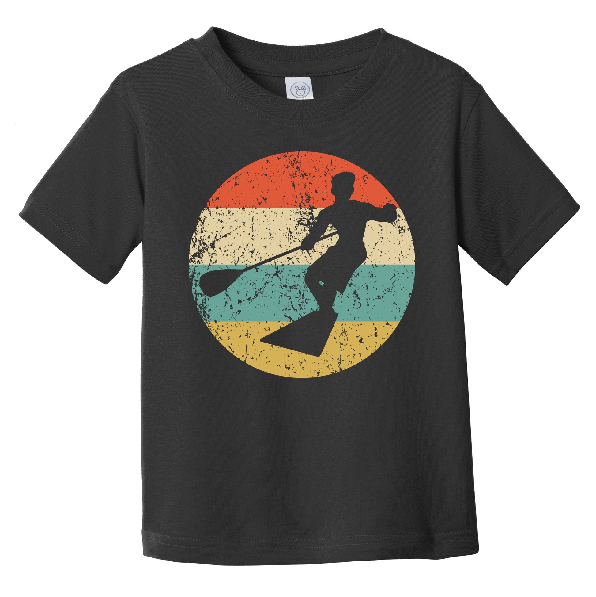 Paddleboarding Paddleboarder Silhouette Retro Water Sports Infant Toddler T-Shirt