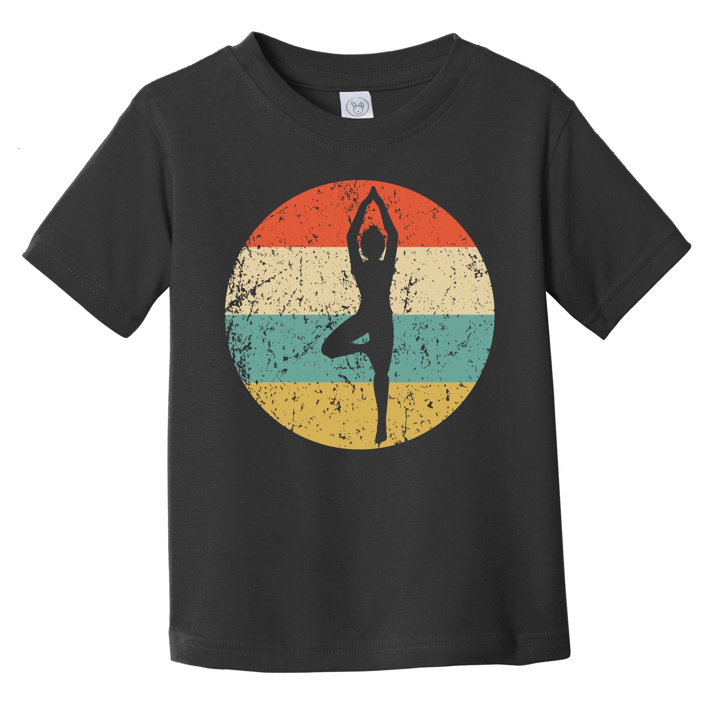 Yoga Pose Silhouette Retro Yoga Infant Toddler T-Shirt