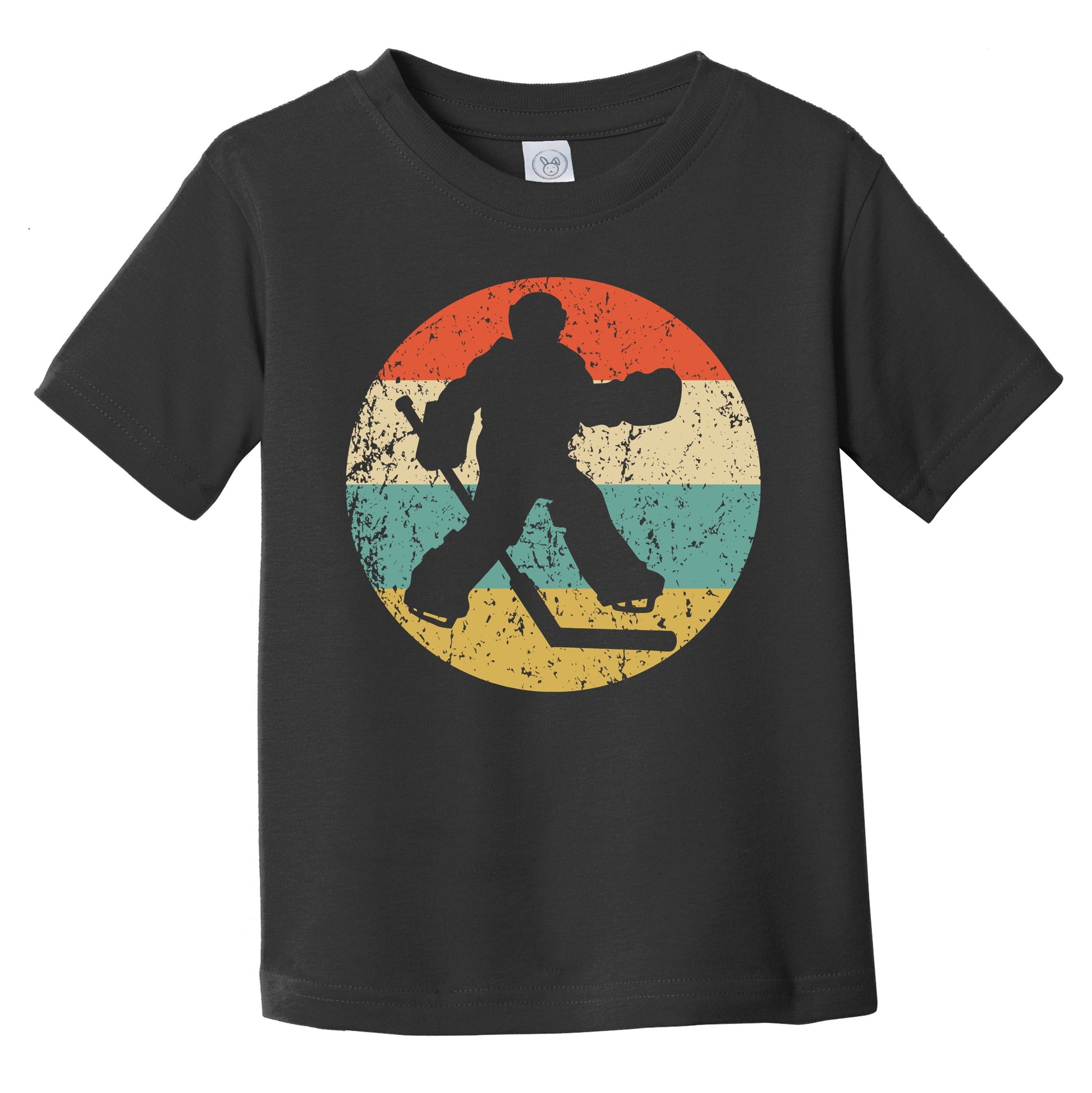 Hockey Goalie Hockey Player Silhouette Retro Sports Infant Toddler T-Shirt