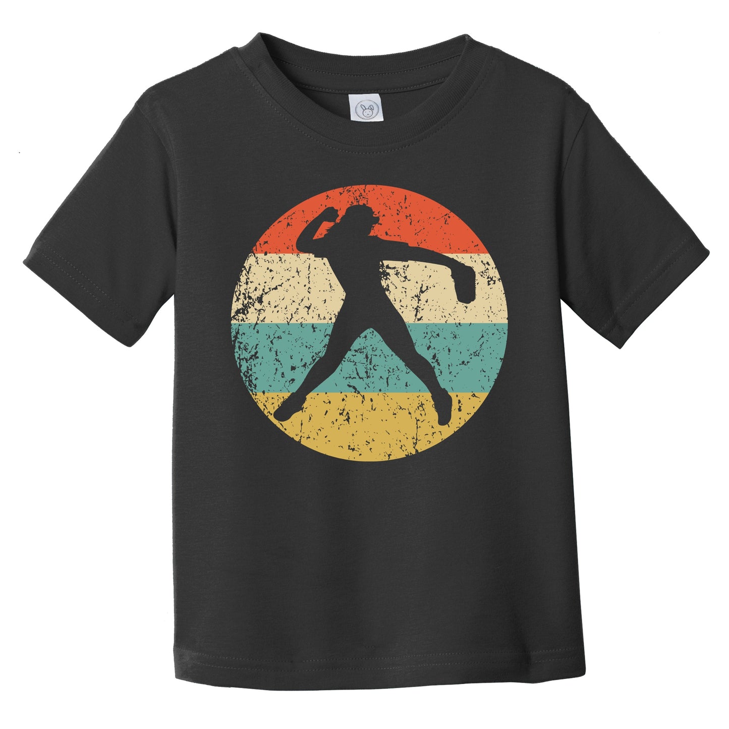 Softball Player Silhouette Retro Sports Infant Toddler T-Shirt