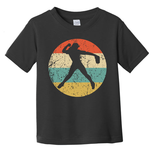 Softball Player Silhouette Retro Sports Infant Toddler T-Shirt