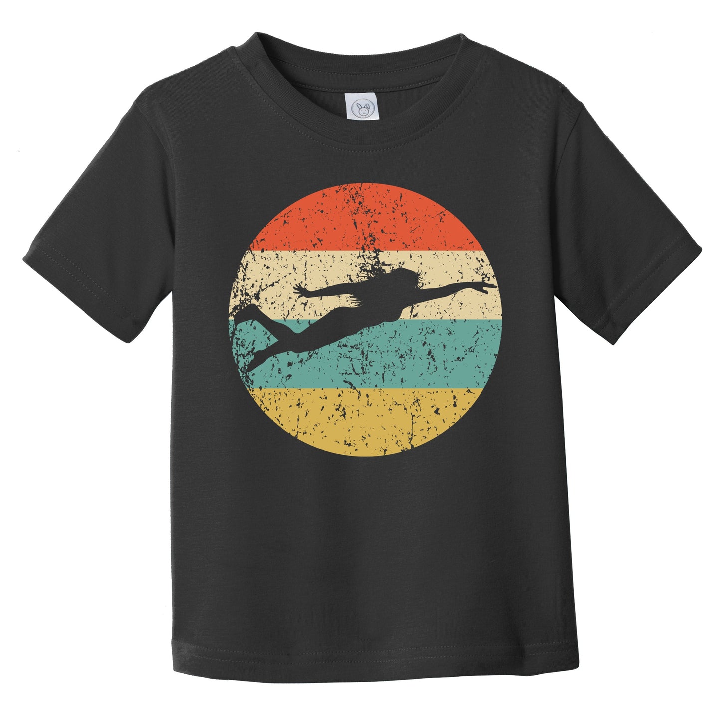 Female Swimmer Silhouette Retro Swimming Infant Toddler T-Shirt