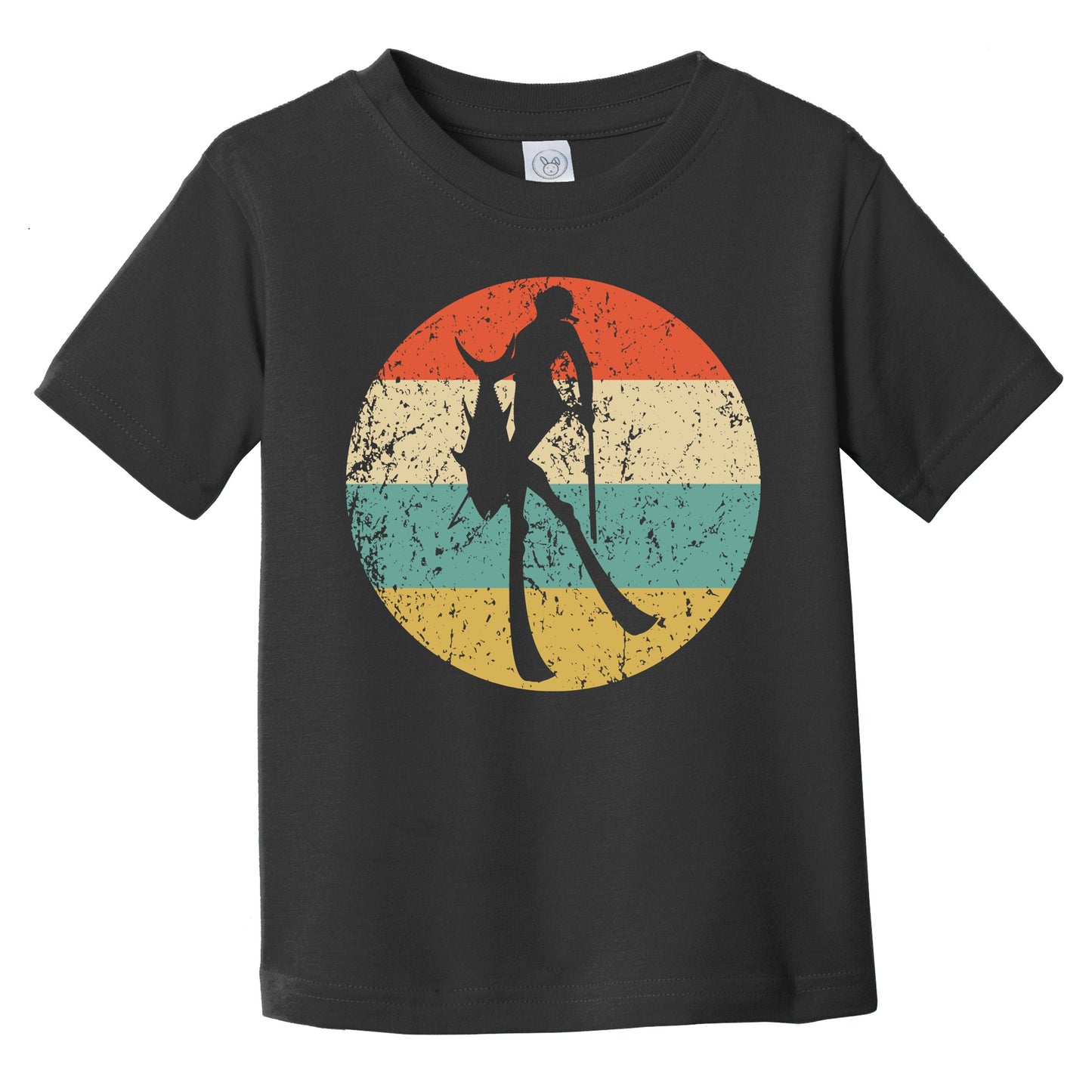 Spearfisherman Silhouette Retro Spearfishing Infant Toddler T-Shirt