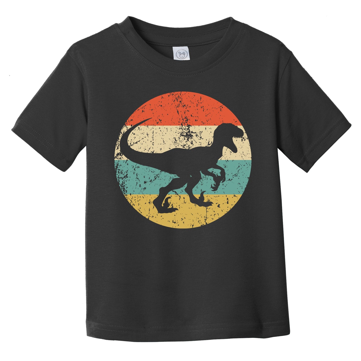 Velociraptor Raptor Silhouette Retro Dinosaur Infant Toddler T-Shirt