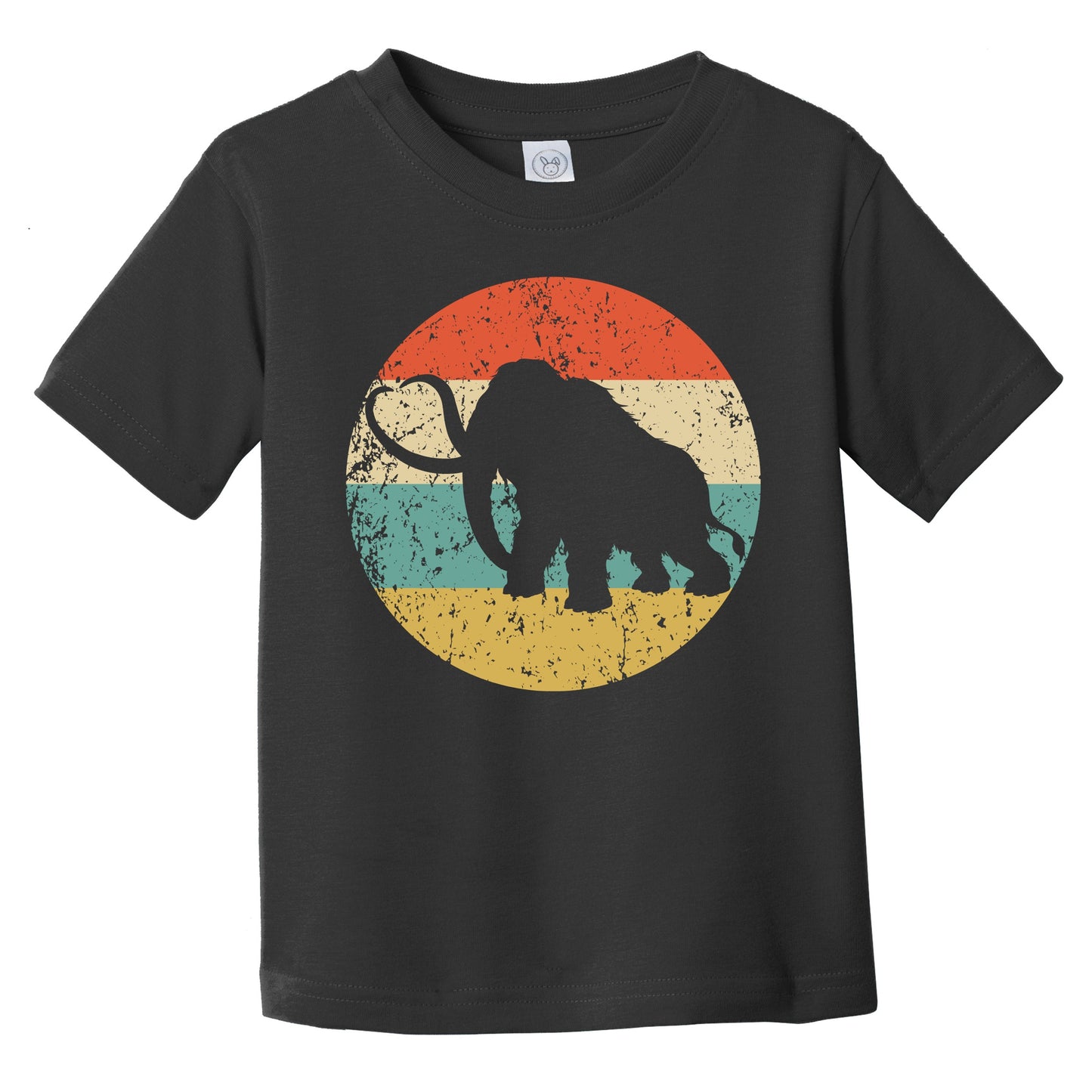 Woolly Mammoth Silhouette Retro Prehistoric Animal Infant Toddler T-Shirt