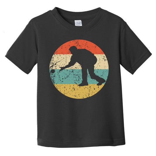 Man Playing Bocce Silhouette Retro Bocce Ball Infant Toddler T-Shirt
