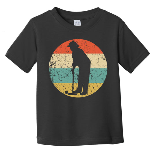 Croquet Player Silhouette Retro Croquet Infant Toddler T-Shirt
