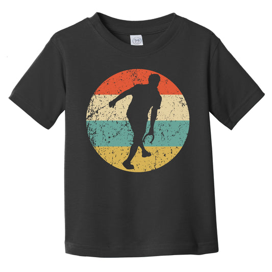 Man Playing Horseshoes Silhouette Retro Horseshoes Infant Toddler T-Shirt