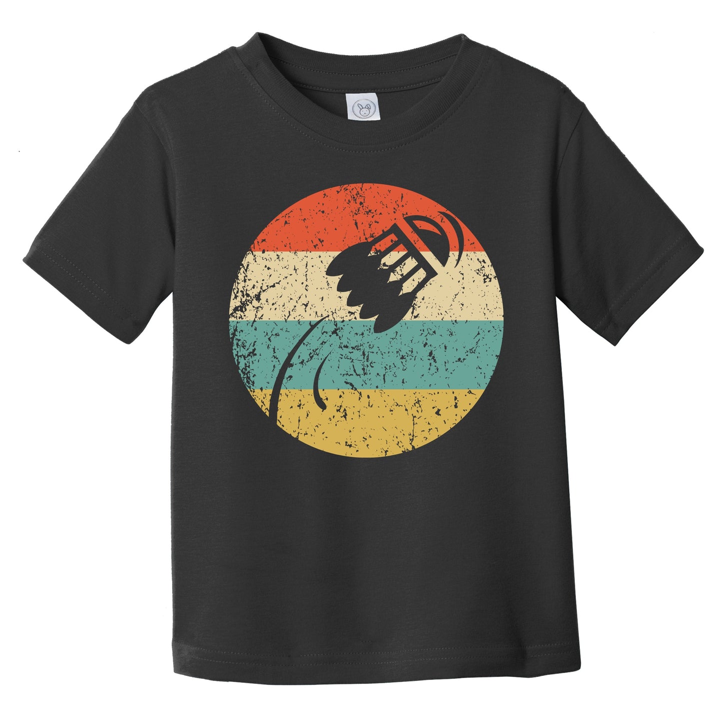 Flying Shuttlecock Icon Retro Badminton Infant Toddler T-Shirt