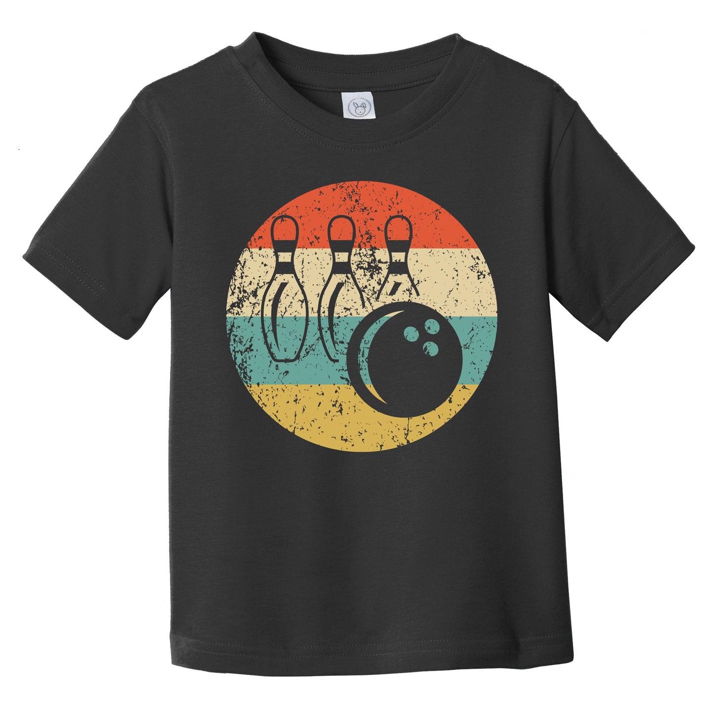 Bowling Ball and Pins Icon Retro Bowling Infant Toddler T-Shirt