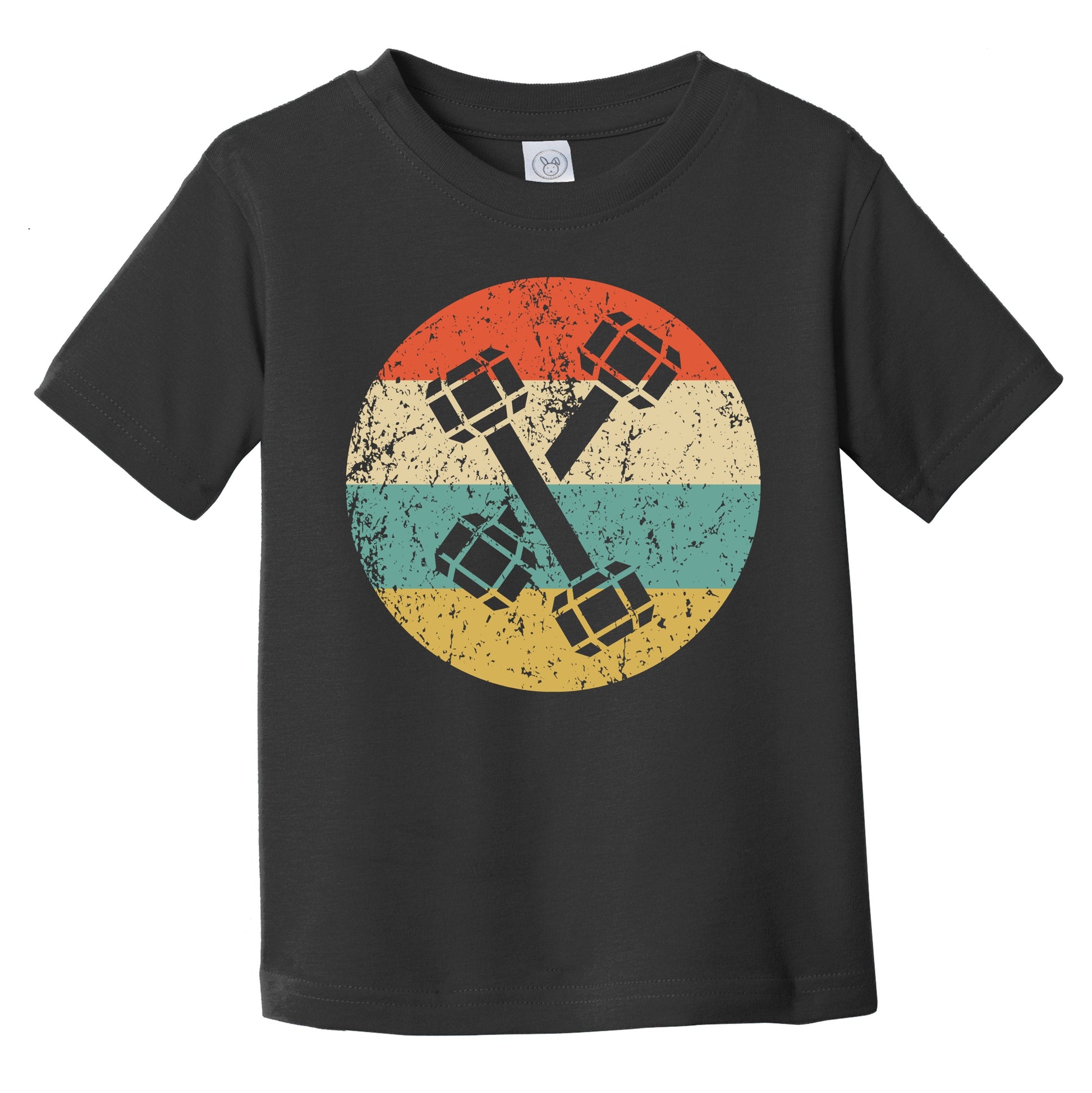 Dumbbell Weights Icon Retro Fitness Weightlifting Infant Toddler T-Shirt