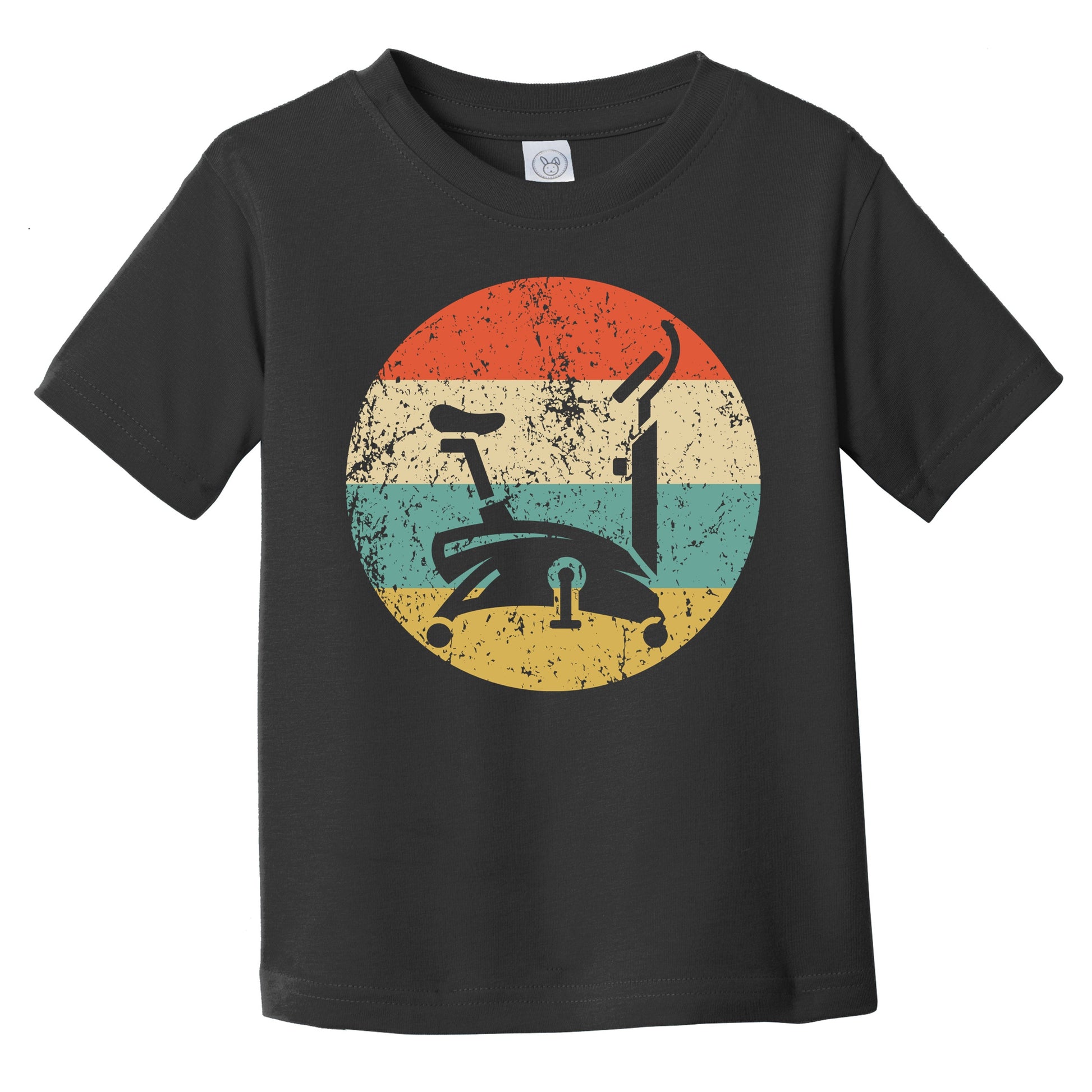 Stationary Bike Gym Equipment Icon Retro Fitness Infant Toddler T-Shirt
