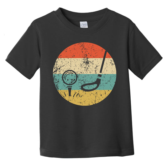 Golf Ball and Club Icon Retro Golfing Infant Toddler T-Shirt