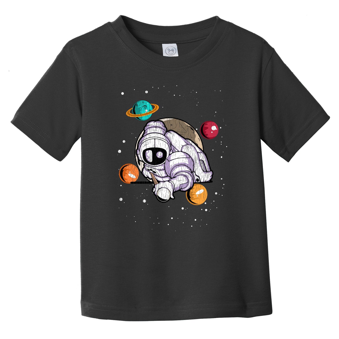 Billiards Astronaut Outer Space Spaceman Distressed Infant Toddler T-Shirt