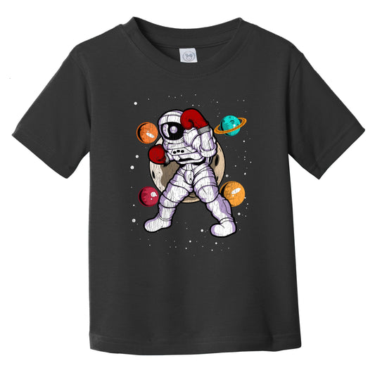 Boxing Astronaut Outer Space Spaceman Distressed Infant Toddler T-Shirt