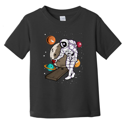Cornhole Astronaut Outer Space Spaceman Distressed Infant Toddler T-Shirt