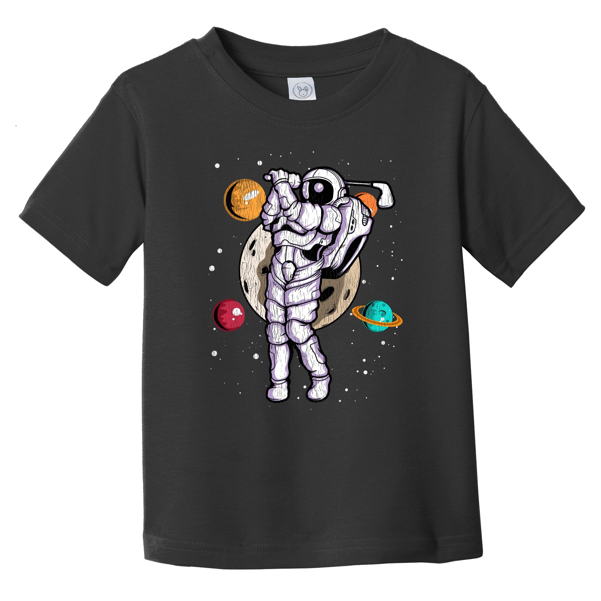 Golf Astronaut Outer Space Spaceman Distressed Infant Toddler T-Shirt