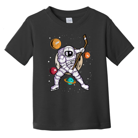 Hockey Astronaut Outer Space Spaceman Distressed Infant Toddler T-Shirt