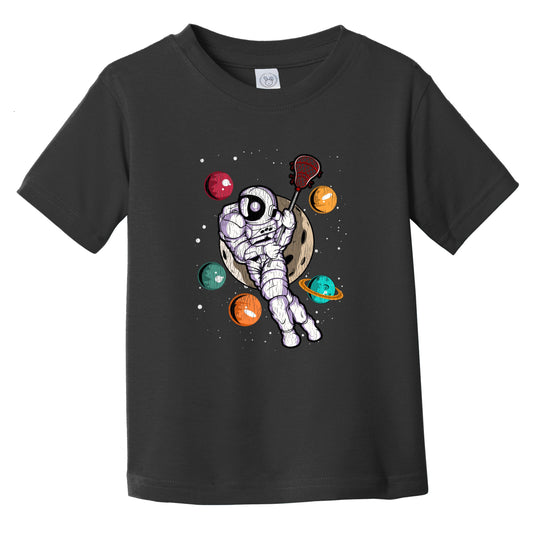 Lacrosse Astronaut Outer Space Spaceman Distressed Infant Toddler T-Shirt