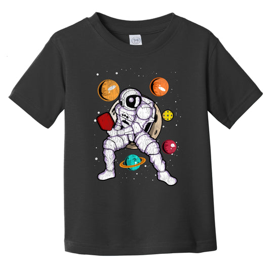 Pickleball Astronaut Outer Space Spaceman Distressed Infant Toddler T-Shirt
