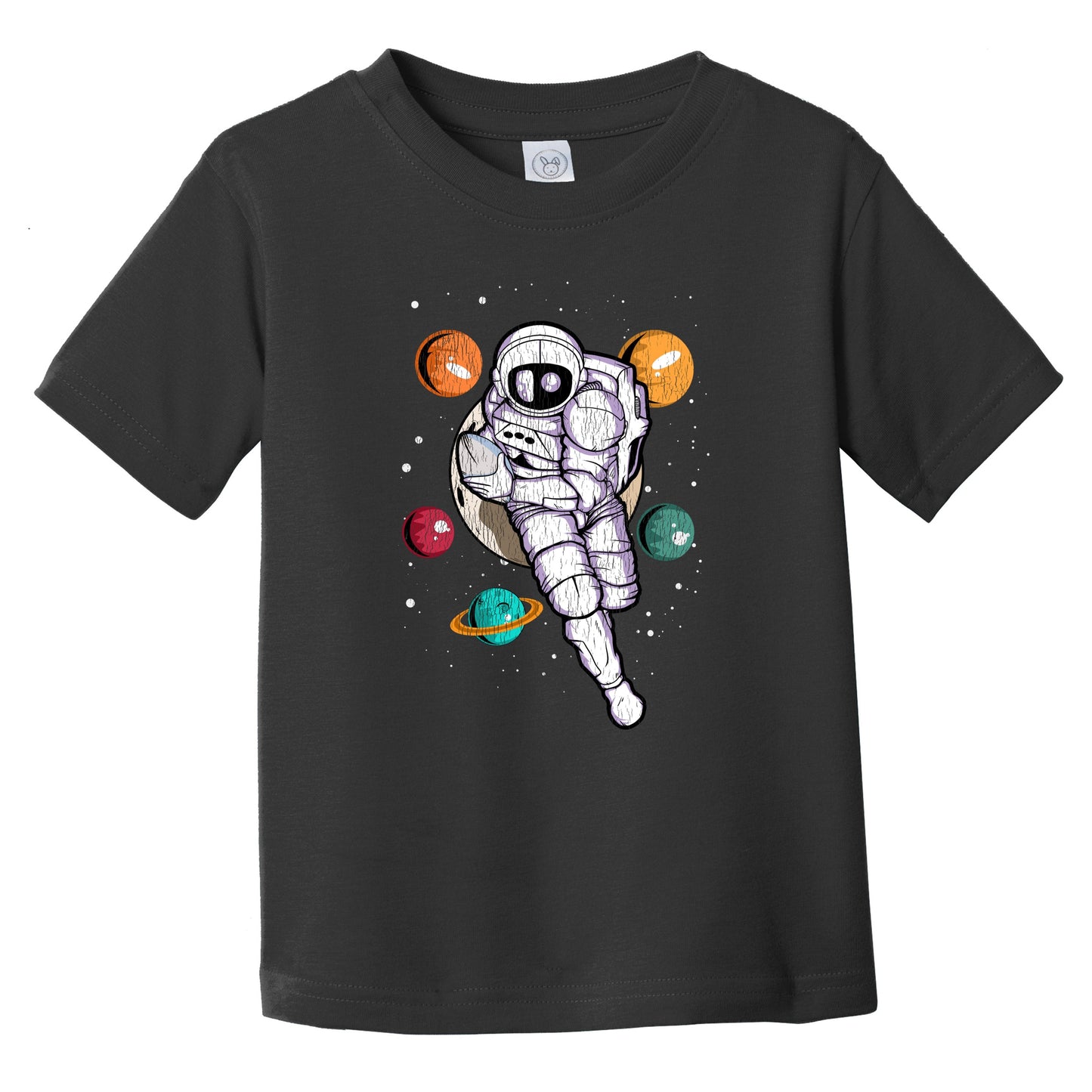 Rugby Astronaut Outer Space Spaceman Distressed Infant Toddler T-Shirt