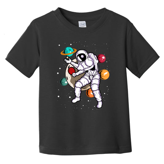 Table Tennis Astronaut Outer Space Spaceman Distressed Infant Toddler T-Shirt