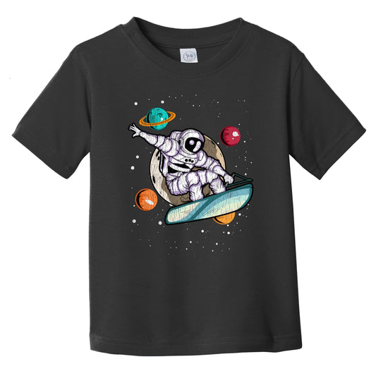 Wakeboarding Astronaut Outer Space Spaceman Distressed Infant Toddler T-Shirt