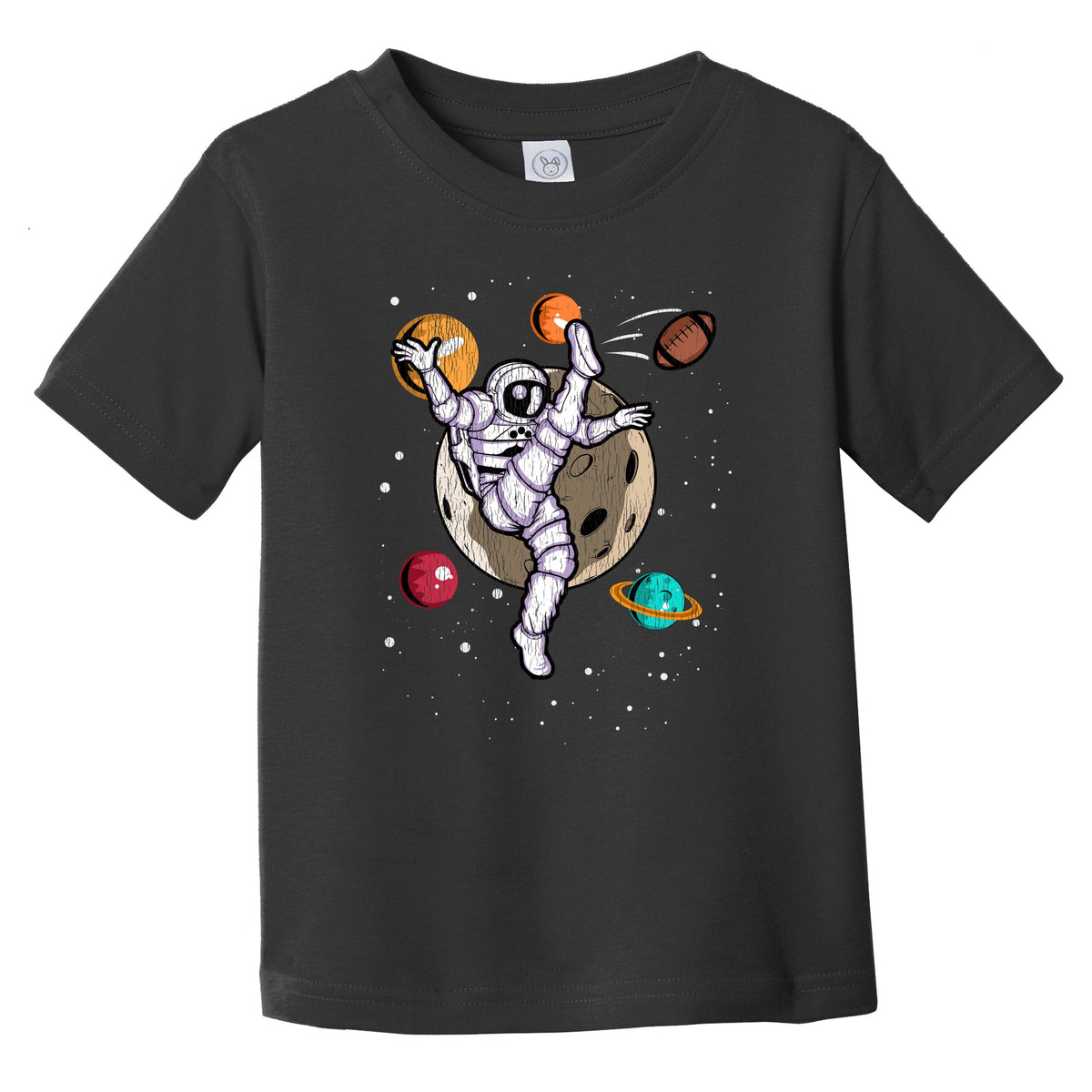 Punter Astronaut Outer Space Spaceman Football Distressed Infant Toddler T-Shirt