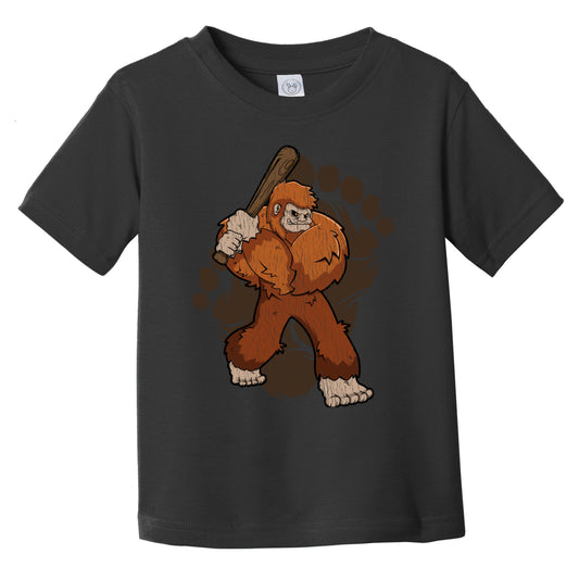 Toddler Bigfoot Baseball Shirt - Sasquatch Baseball Bat Infant Toddler T-Shirt