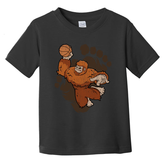 Toddler Bigfoot Basketball Shirt - Sasquatch Dunking Infant Toddler T-Shirt