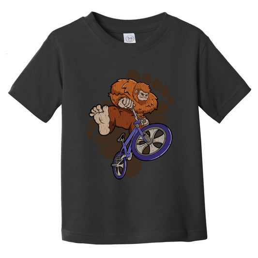 Toddler Bigfoot BMX Shirt - Sasquatch on BMX Bike Infant Toddler T-Shirt