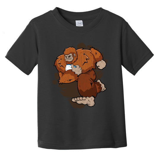 Toddler Bigfoot Rugby Shirt - Sasquatch Playing Rugby Infant Toddler T-Shirt