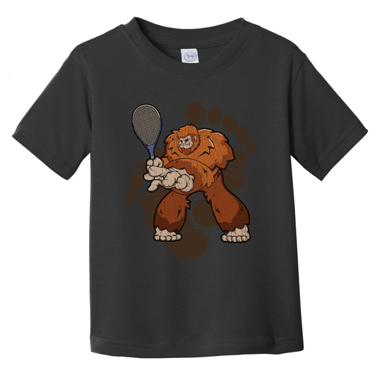 Toddler Bigfoot Tennis Shirt - Sasquatch Playing Tennis Infant Toddler T-Shirt