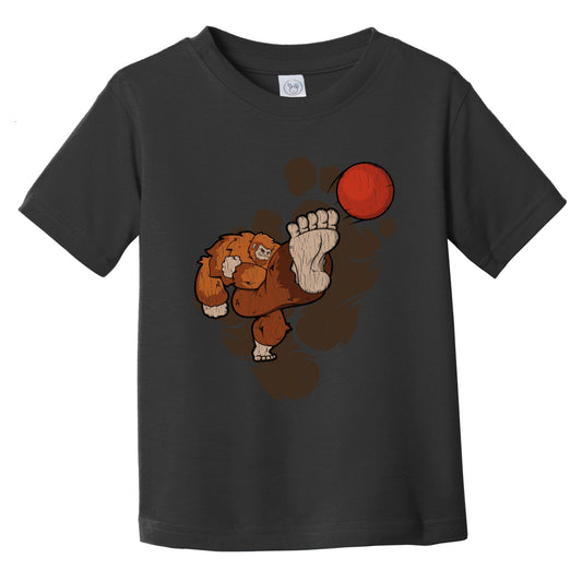 Toddler Bigfoot Kickball Shirt - Sasquatch Playing Kickball Infant Toddler T-Shirt