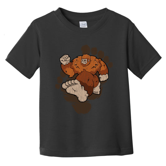 Toddler Bigfoot Marathon Shirt - Sasquatch Running Infant Toddler T-Shirt