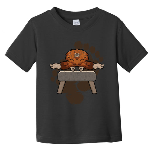 Toddler Bigfoot Gymnastics Shirt - Sasquatch on Pommel Horse Infant Toddler T-Shirt