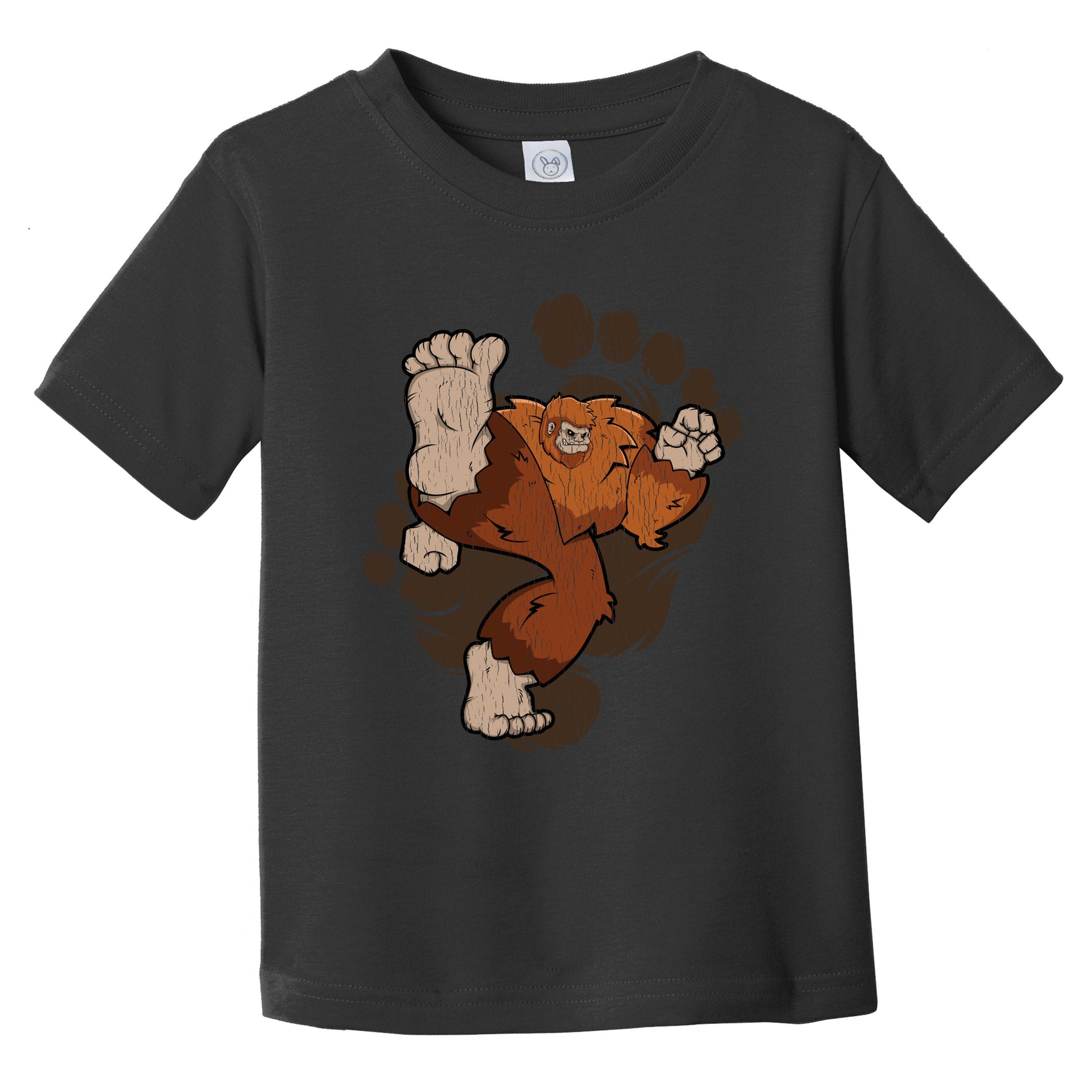 Toddler Bigfoot Karate Shirt - Sasquatch Kicking Infant Toddler T-Shirt