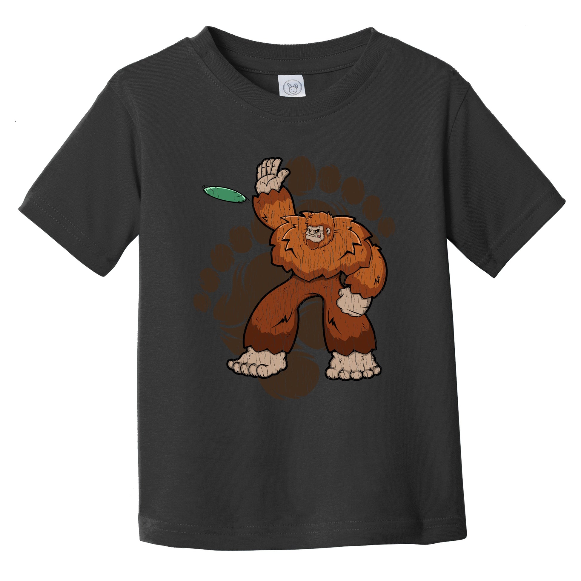 Toddler Bigfoot Disc Golf Shirt - Sasquatch Throwing Disc Infant Toddler T-Shirt