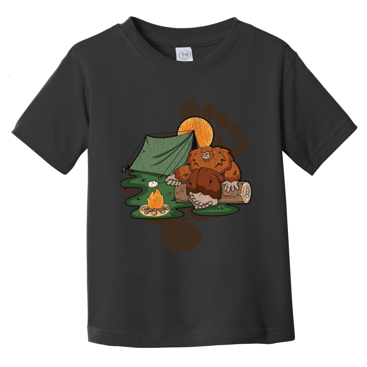 Toddler Bigfoot Camping Shirt - Sasquatch Roasting Marshmallows Infant Toddler T-Shirt