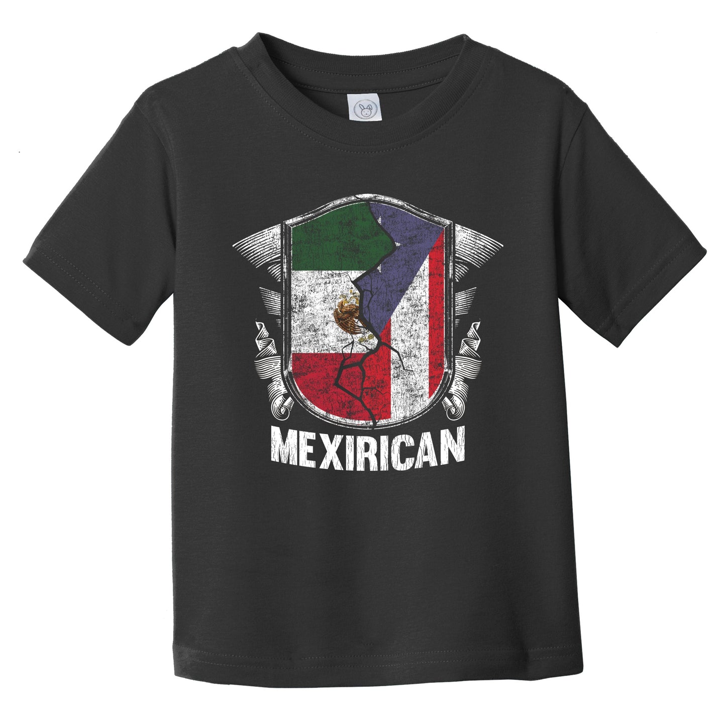 Mexirican Mexico Puerto Rico Flag Half Mexican Puerto Rican Infant Toddler T-Shirt