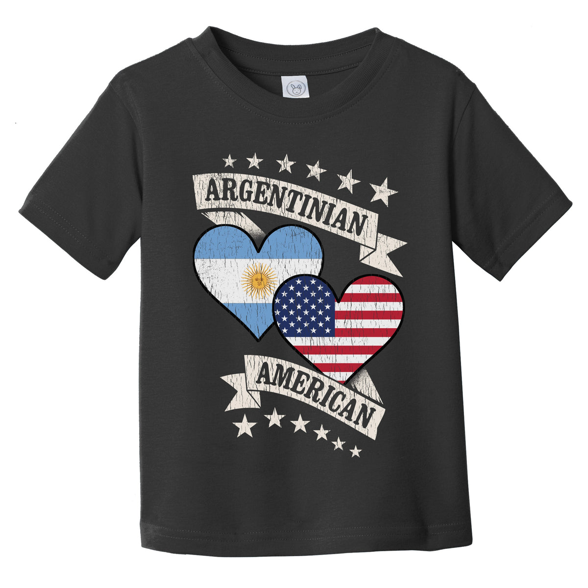 Argentinian American Heart Flags Argentina America Infant Toddler T-Shirt