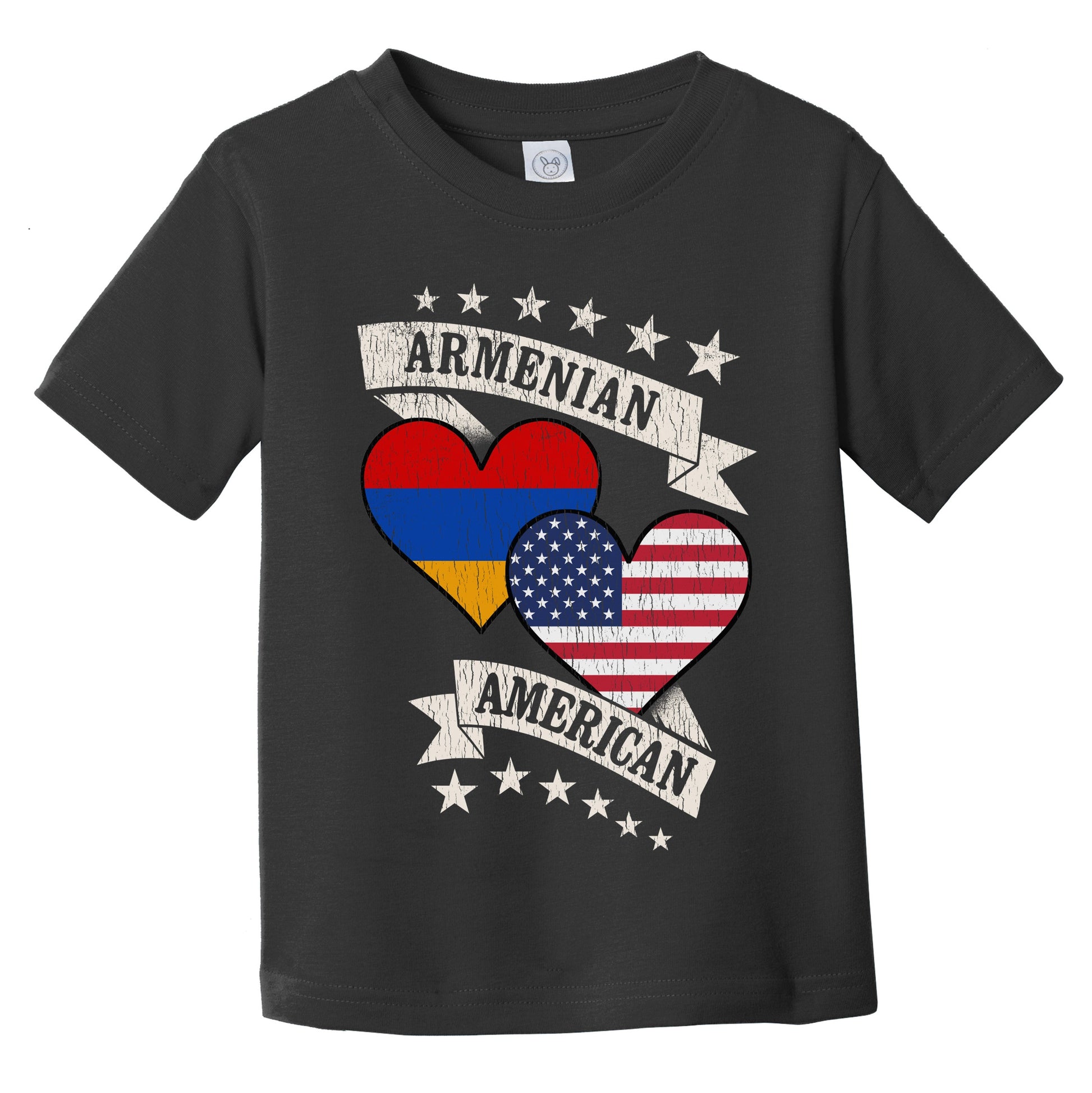 Armenian American Heart Flags Armenia America Infant Toddler T-Shirt