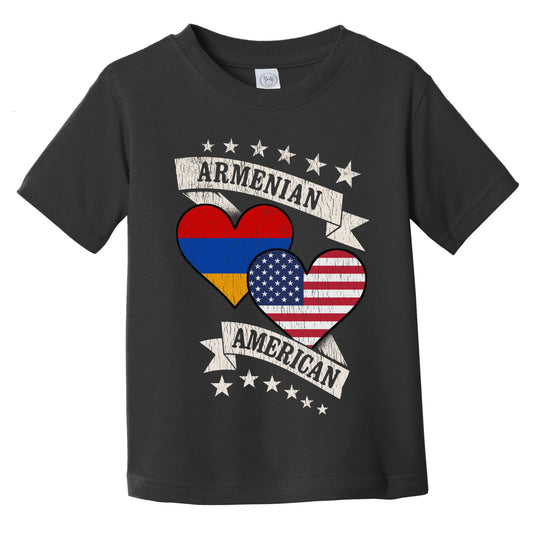 Armenian American Heart Flags Armenia America Infant Toddler T-Shirt