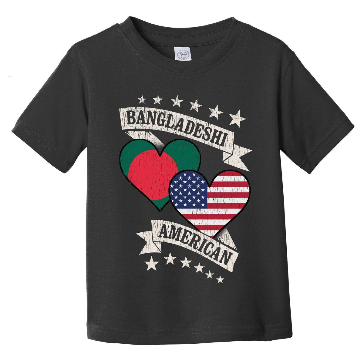 Bangladeshi American Heart Flags Bangladesh America Infant Toddler T-Shirt